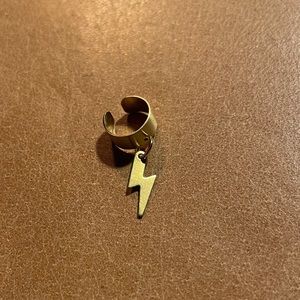 ⚡️ Lightning bolt ear cuff gold brass ear stack boho jewelry earring stack